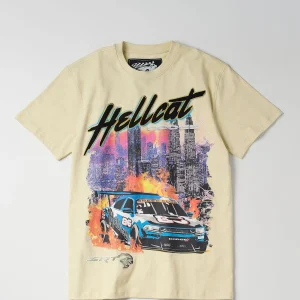 Discount Dodge Hellcat Short Sleeve Tee - Khaki Graphic Tees