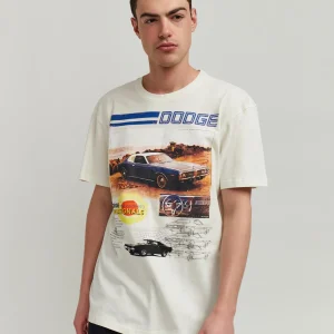 Flash Sale Dodge Retro Short Sleeve Tee - Cream Graphic Tees