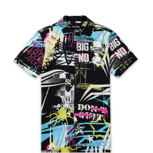 Clearance Don't Quit Allover Print Short Sleeve Shirt Button Downs