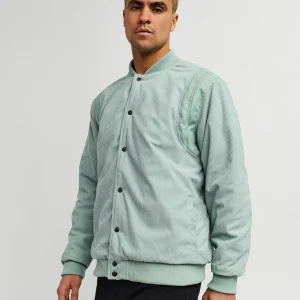 Outlet Elevate Corduroy Jacket - Aqua Bomber Jackets