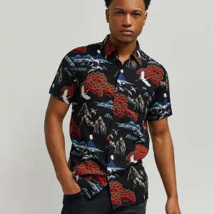 Clearance Eruption Allover Print Short Sleeve Shirt Button Downs