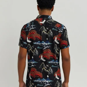 Clearance Eruption Allover Print Short Sleeve Shirt Button Downs