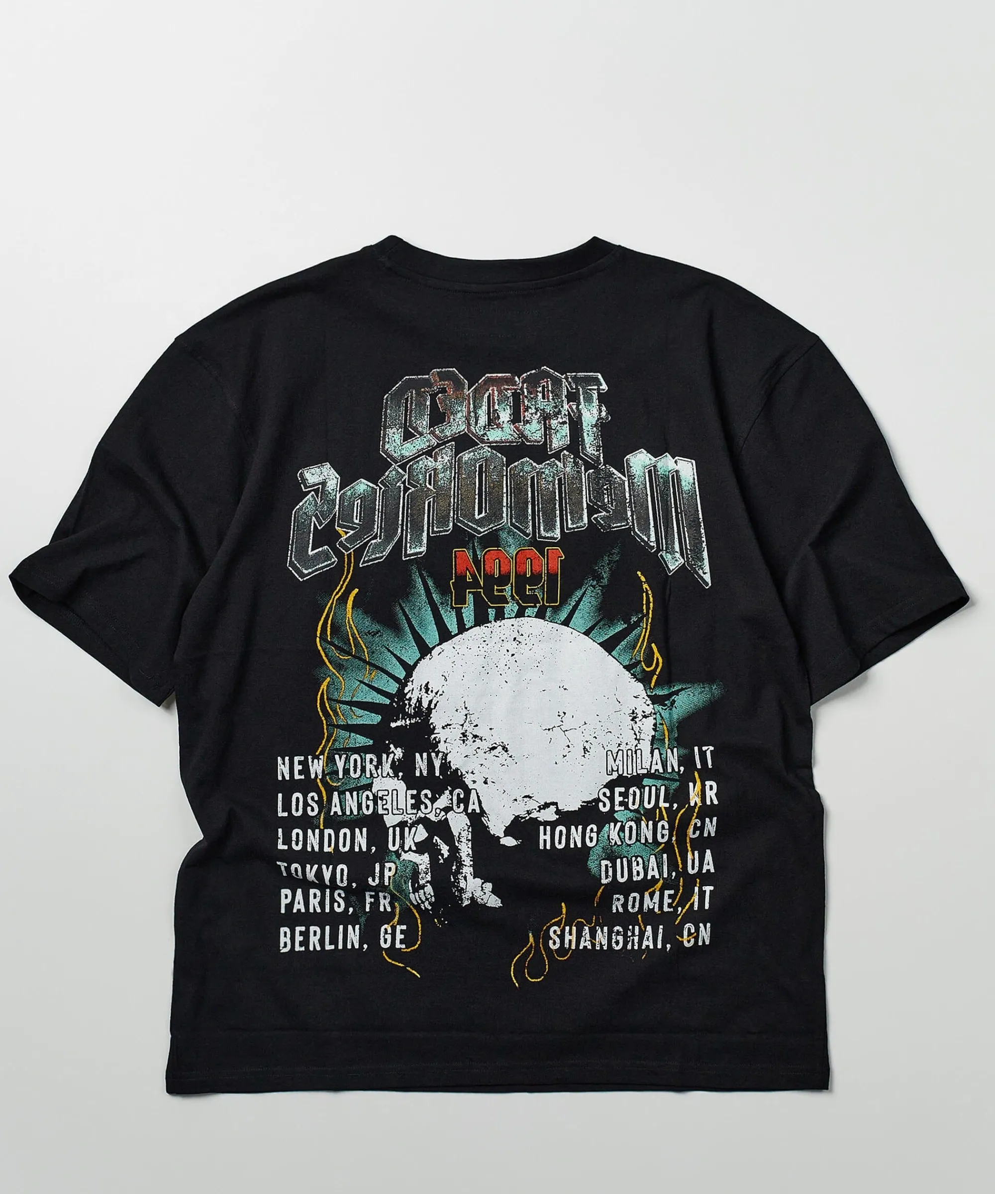 Cheap Faded Memories Tour Oversized Short Sleeve Tee - Black Oversized Tees | Graphic Tees