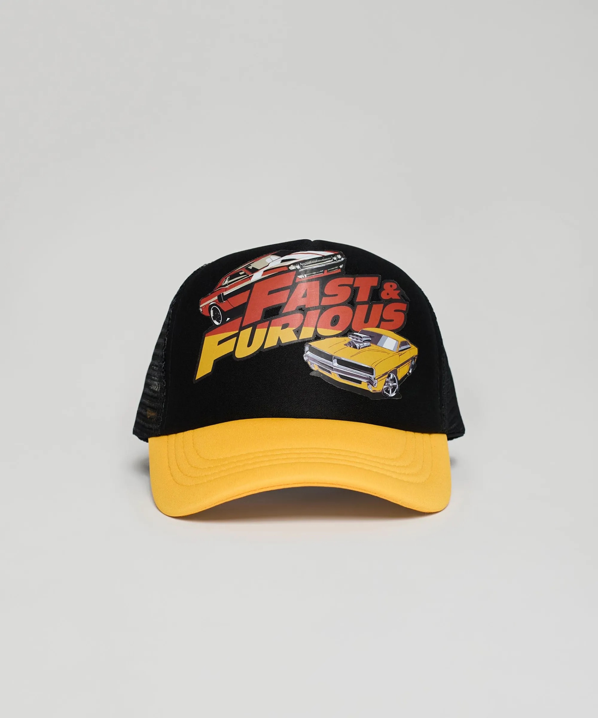 fast__furious_print_trucker_hat__black_0.webp Outlet Fast & Furious Print Trucker Hat - Black Hats