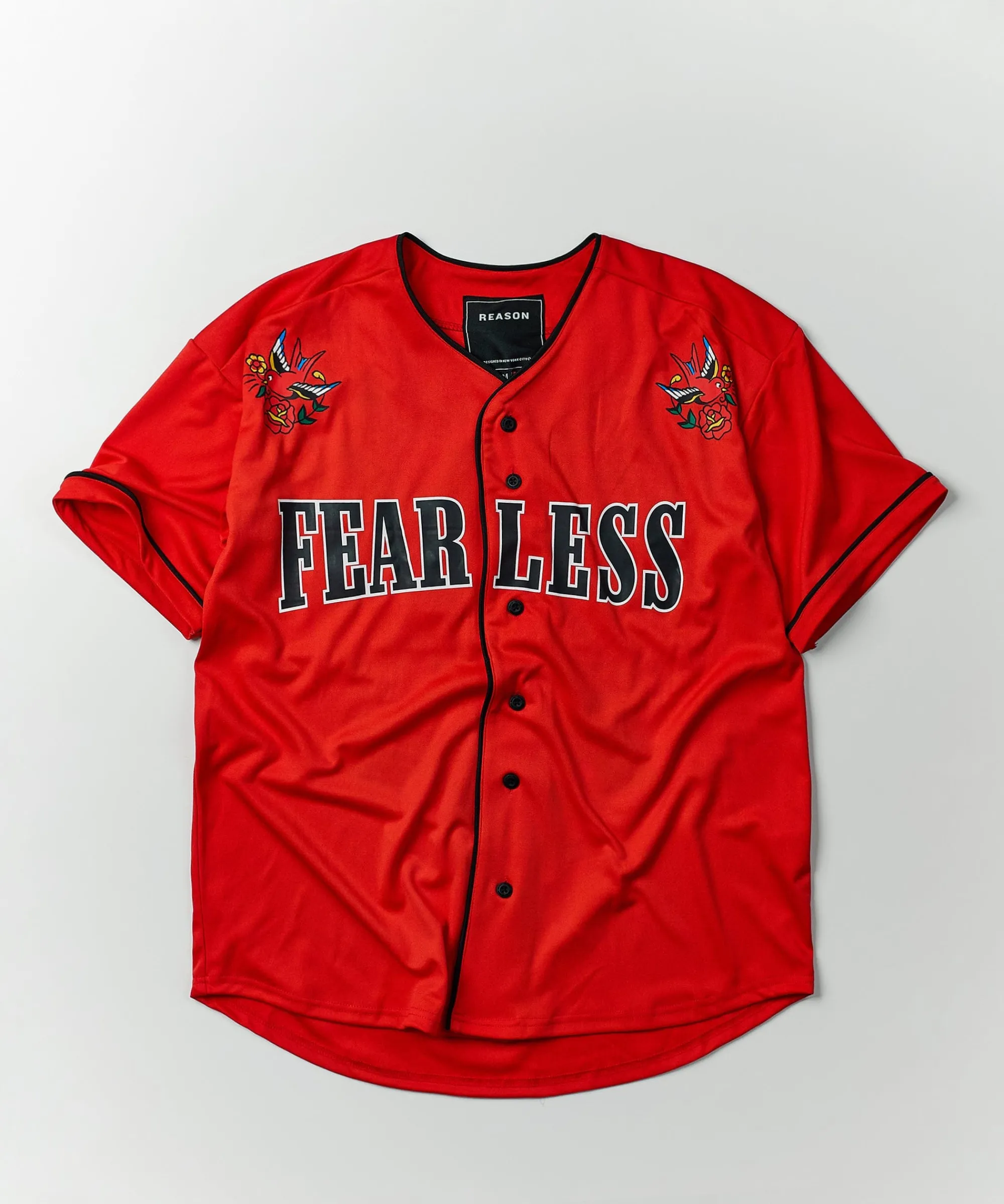 fearless_baseball_jersey__red_0.webp Sale Fearless Baseball Jersey - Red Jerseys | Graphic Tees