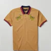 Store Fearless Tiger Embroidered Polo Shirt - Khaki Graphic Tees | Polos