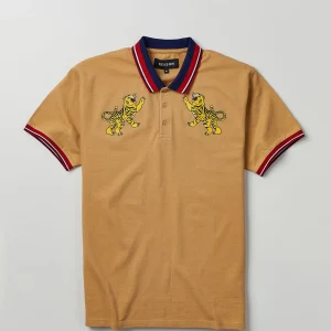 Store Fearless Tiger Embroidered Polo Shirt - Khaki Graphic Tees | Polos