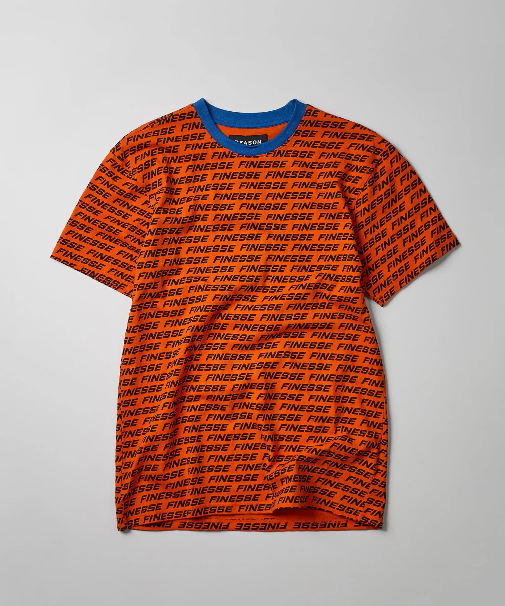 finesse_allover_print_short_sleeve_tee__orange_1.webp Outlet Finesse Allover Print Short Sleeve Tee - Orange Graphic Tees