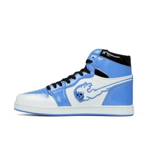 Discount Flaming Skull Sneakers - Light Blue Sneakers