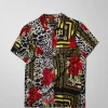 Clearance Floral & Chains Short Sleeve Woven Shirt Button Downs