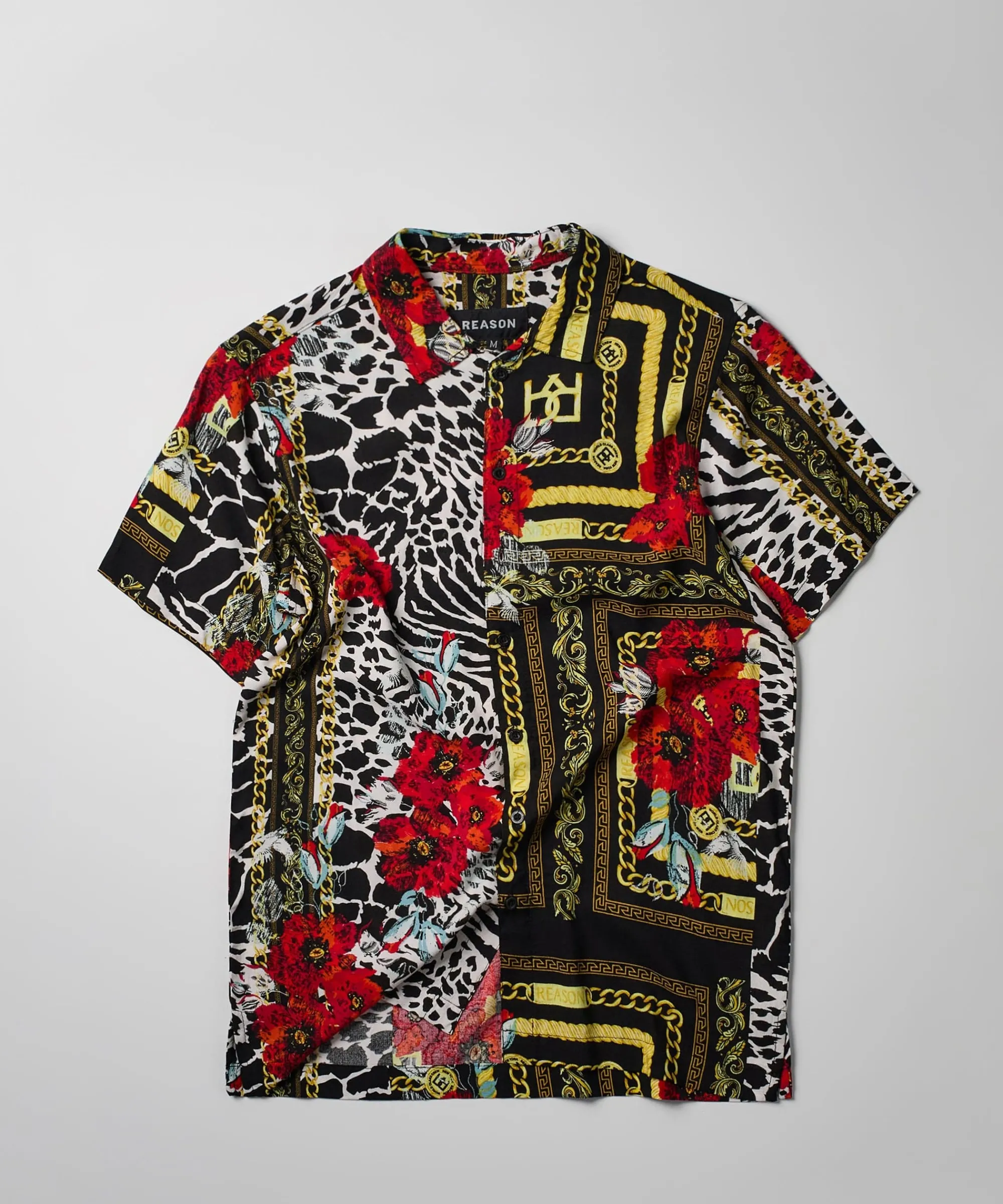 floral__chains_short_sleeve_woven_shirt_0.webp Clearance Floral & Chains Short Sleeve Woven Shirt Button Downs