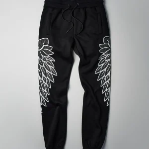 Online Fly Higher Fleece Rhinestone Pants - Black Sweatpants