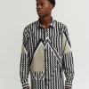 Discount Geo Print Long Sleeve Woven Shirt Button Downs