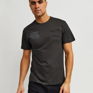 Cheap Goat Utility Stretch Tech Nylon Cargo Short Sleeve Tee Shirt - Black Graphic Tees