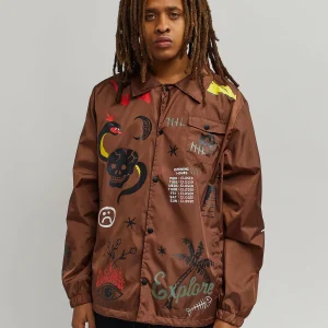 Cheap Gritty Coaches Jacket - Brown Lightweight Jackets