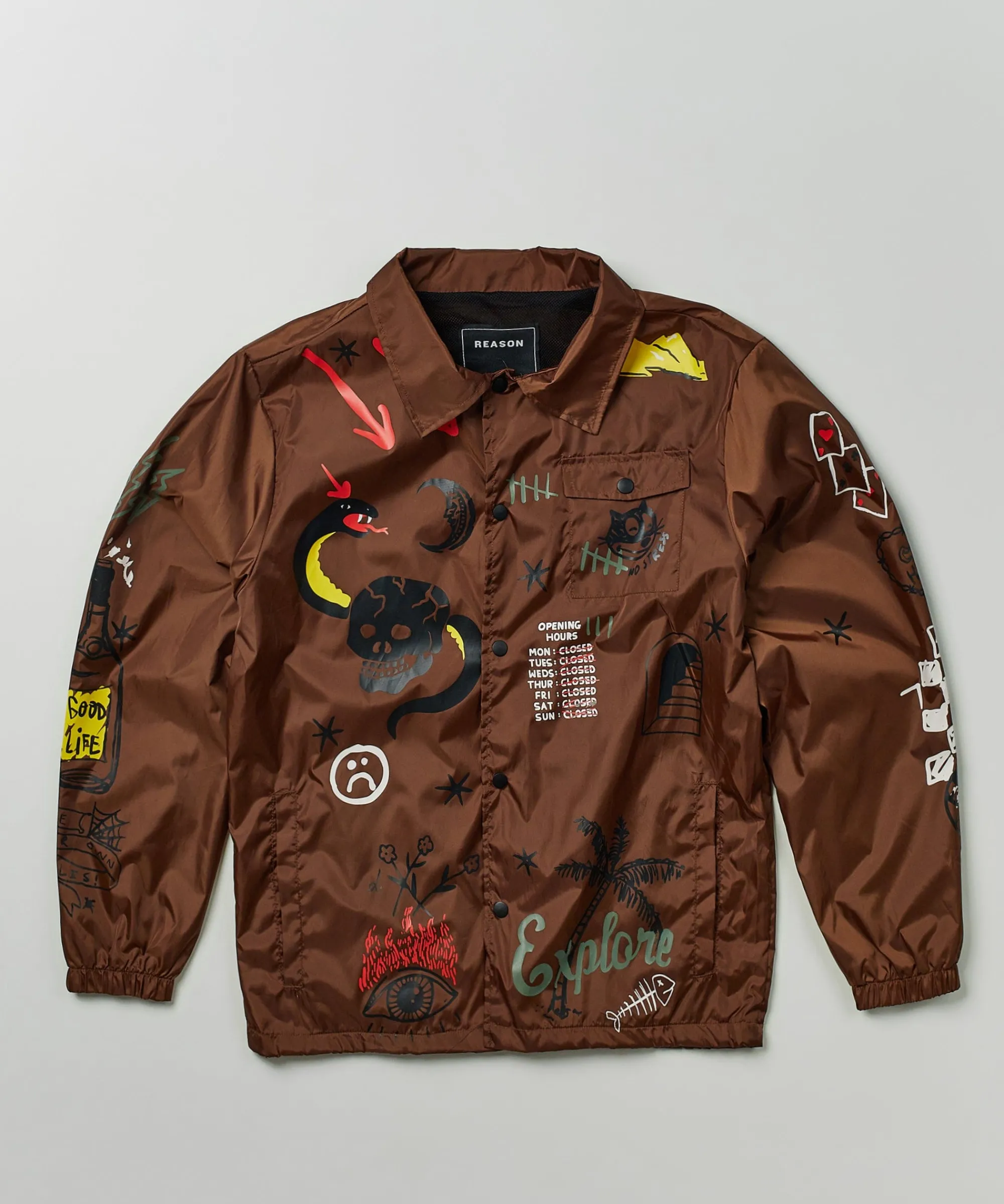 gritty_coaches_jacket__brown_1.webp Cheap Gritty Coaches Jacket - Brown Lightweight Jackets