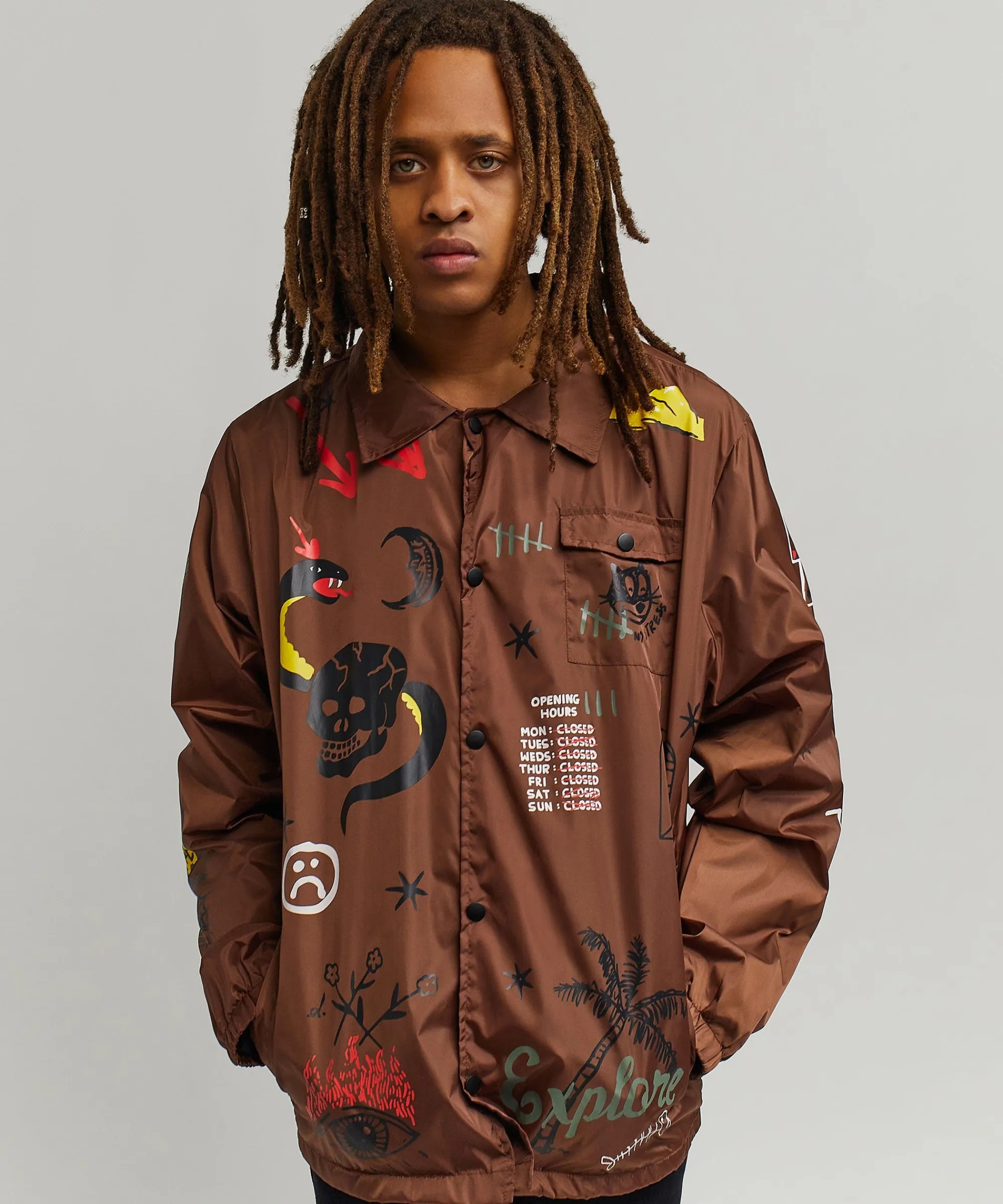 gritty_coaches_jacket__brown_2.webp Cheap Gritty Coaches Jacket - Brown Lightweight Jackets