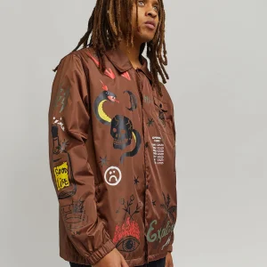 Cheap Gritty Coaches Jacket - Brown Lightweight Jackets