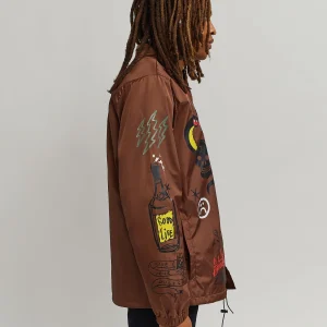 Cheap Gritty Coaches Jacket - Brown Lightweight Jackets