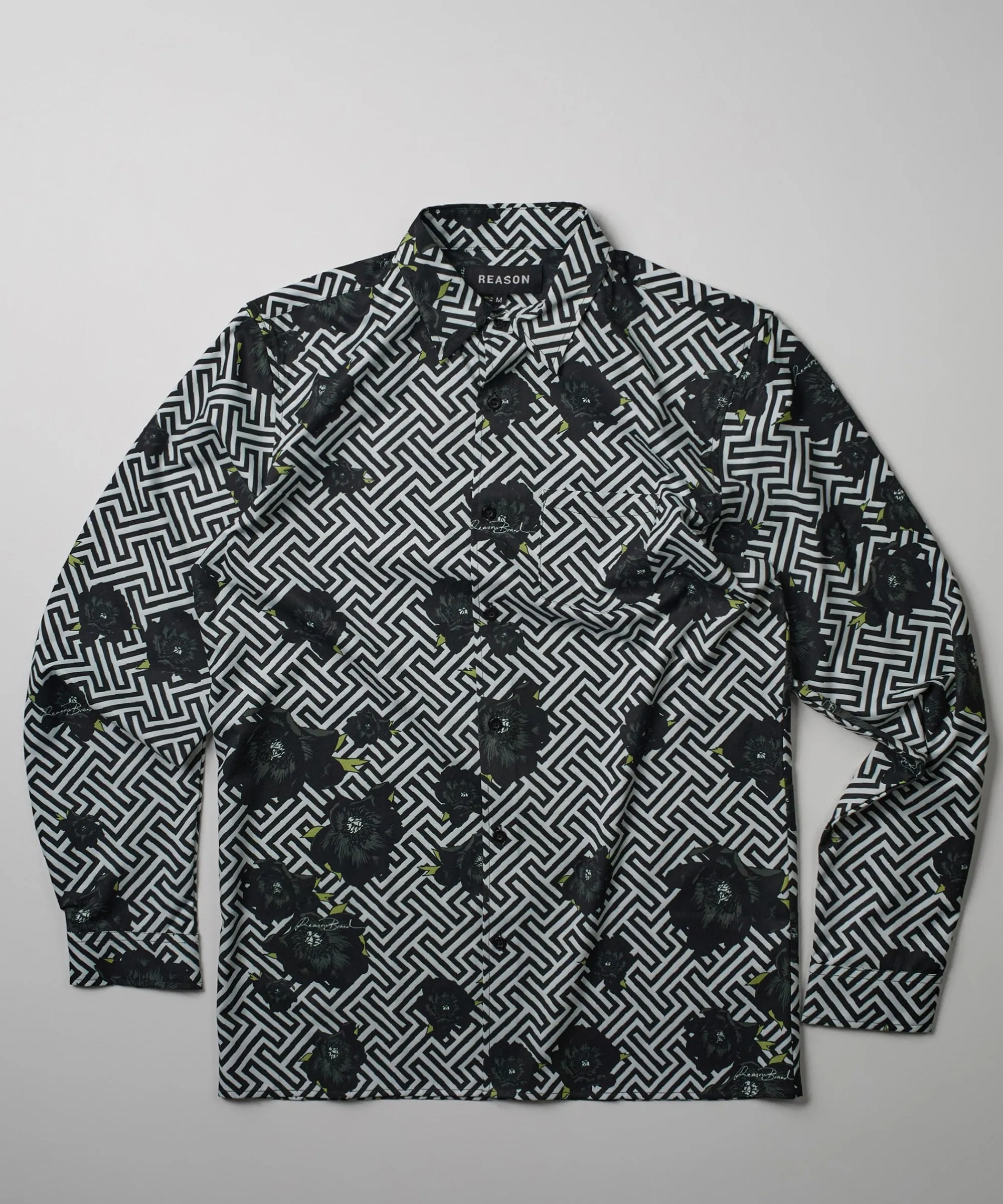 harwood_allover_print_viscose_long_sleeve_woven_shirt_2.webp Best Sale Harwood Allover Print Viscose Long Sleeve Woven Shirt Button Downs