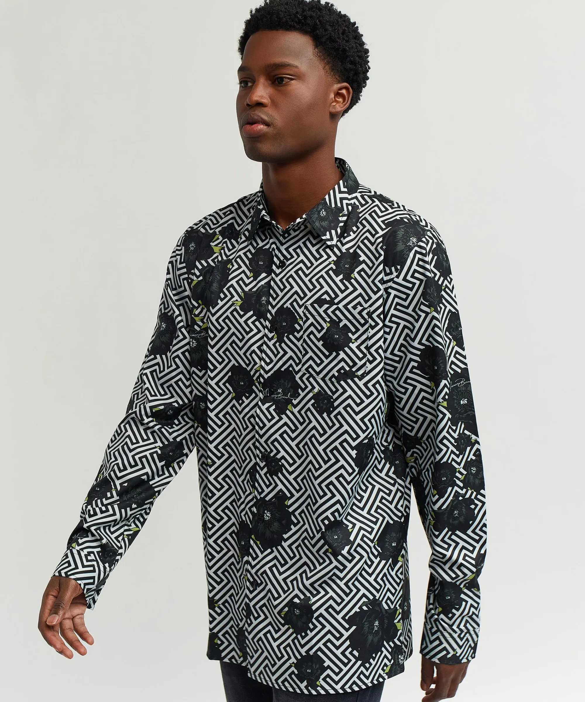 harwood_allover_print_viscose_long_sleeve_woven_shirt_5.webp Best Sale Harwood Allover Print Viscose Long Sleeve Woven Shirt Button Downs