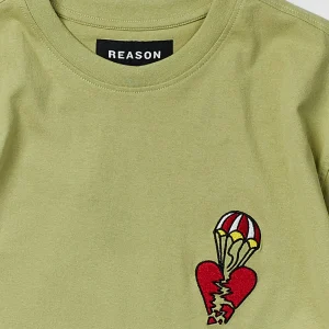 Hot Heart Broken Short Sleeve Tee - Olive Green Graphic Tees
