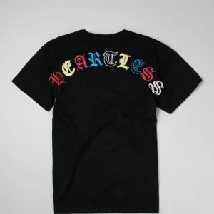 Discount Heartless Embroidered Short Sleeve Tee - Black Graphic Tees