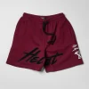 Best Hellcat Embroidered Fleece Shorts - Burgundy Shorts