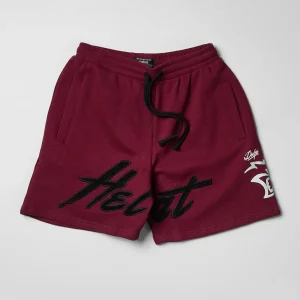 Best Hellcat Embroidered Fleece Shorts - Burgundy Shorts