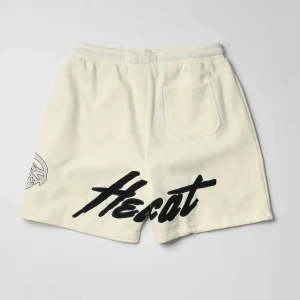 Hot Hellcat Embroidered Fleece Shorts - Off White Shorts