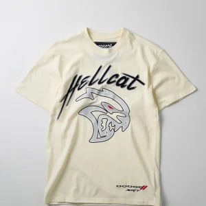 Best Sale Hellcat Embroidered Short Sleeve Tee - Off White Graphic Tees
