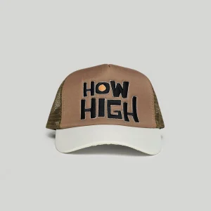 Shop How High Embroidery Trucker Hat - Khaki Hats