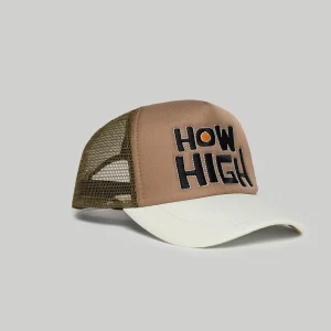 Shop How High Embroidery Trucker Hat - Khaki Hats