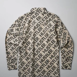 Sale Hustler Logo Long Sleeve Oxford Shirt Button Downs
