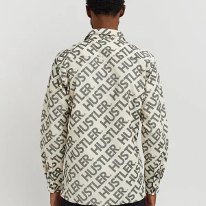 Sale Hustler Logo Long Sleeve Oxford Shirt Button Downs