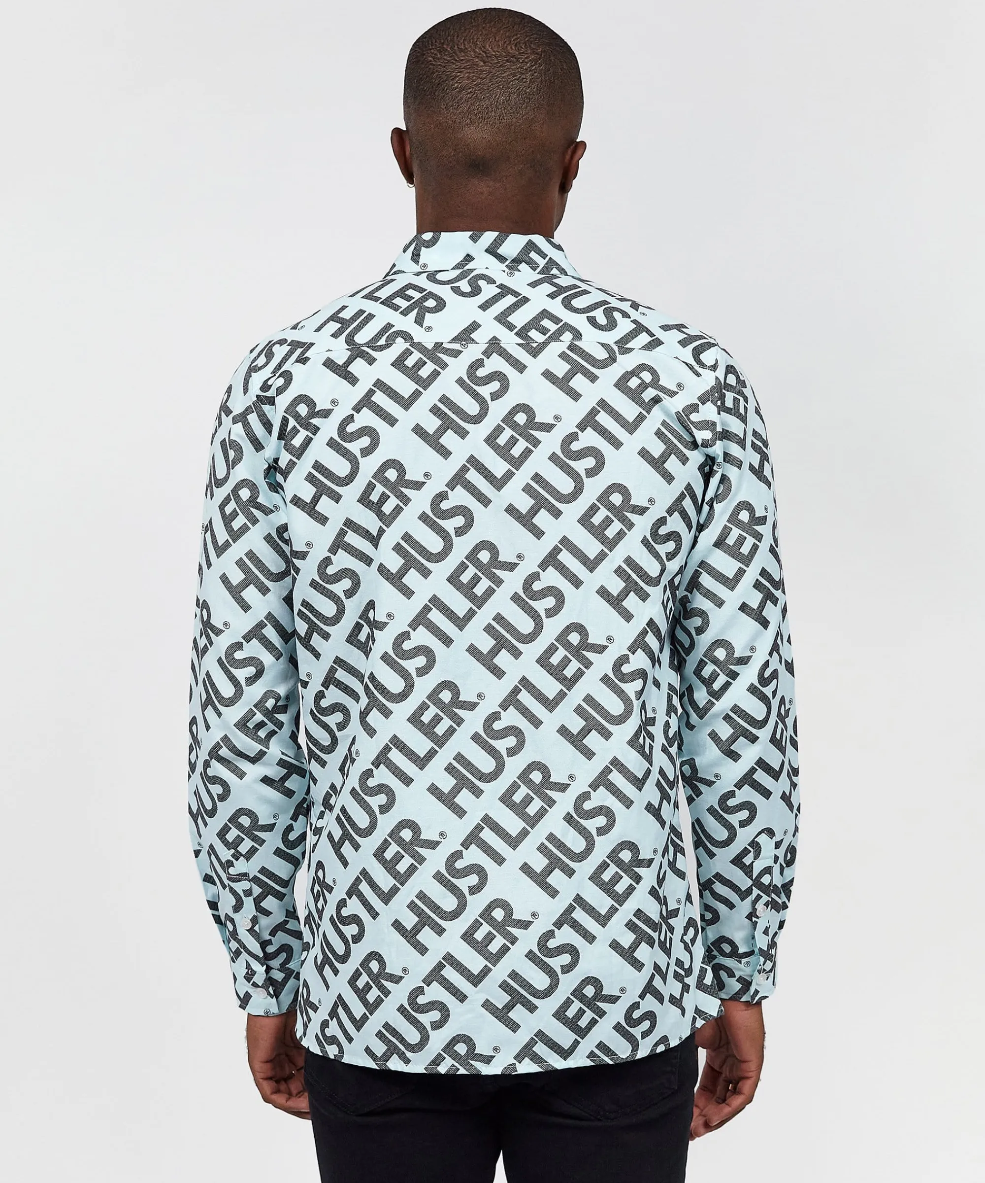 hustler_logo_long_sleeve_oxford_shirt_3.webp Shop Hustler Logo Long Sleeve Oxford Shirt Button Downs