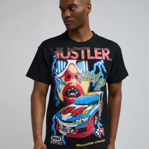 Clearance Hustler Racing Short Sleeve Graphic Tee - Black Graphic Tees