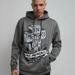 Flash Sale In Memory Of Graphic Print Hoodie - Grey Hoodies | Hoodies