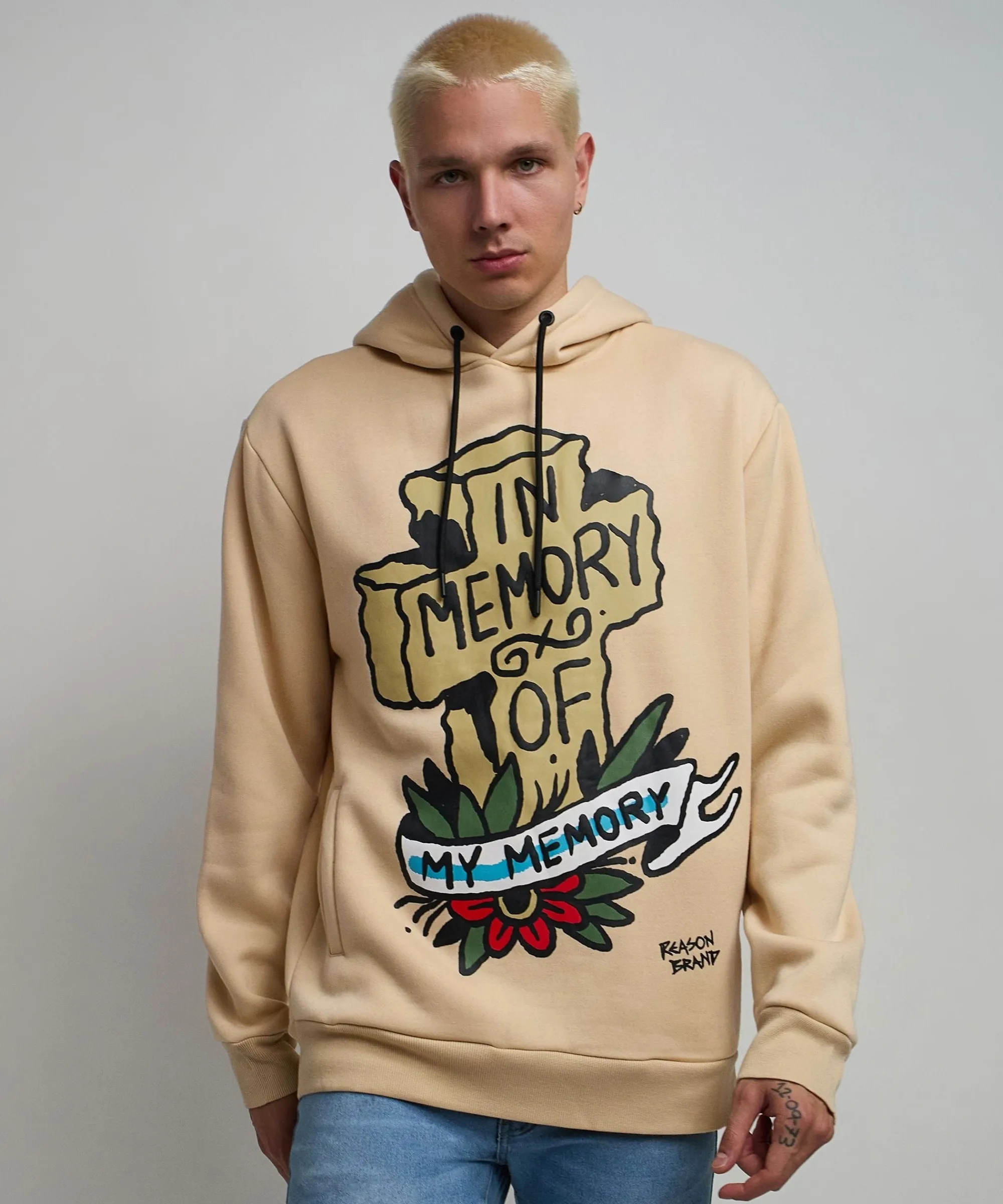 in_memory_of_graphic_print_hoodie__khaki_0.webp Shop In Memory Of Graphic Print Hoodie - Khaki Hoodies | Hoodies