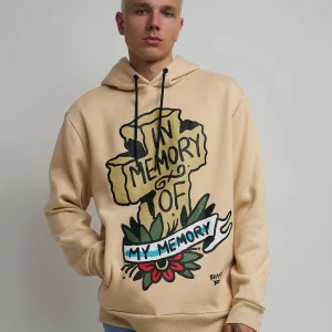 Shop In Memory Of Graphic Print Hoodie - Khaki Hoodies | Hoodies
