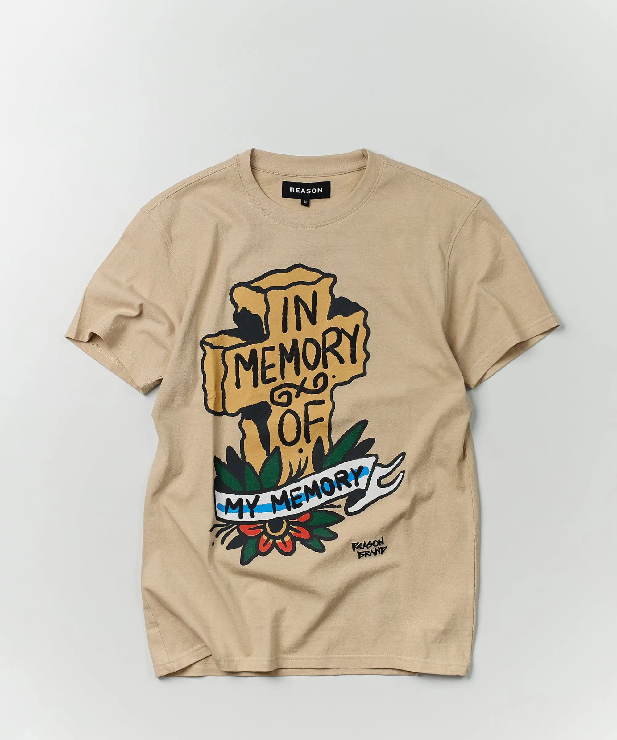 in_memory_of_short_sleeve_tee__sand_0.webp Shop In Memory Of Short Sleeve Tee - Sand Graphic Tees