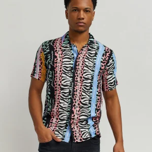 Store Jungle Fever Allover Print Short Sleeve Shirt Button Downs