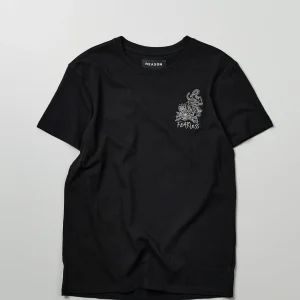 Hot Kamikaze Short Sleeve Graphic Print Embroidered Tee - Black Graphic Tees