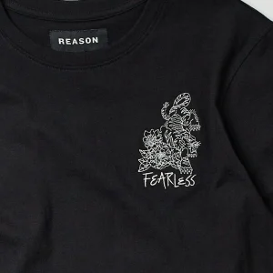 Hot Kamikaze Short Sleeve Graphic Print Embroidered Tee - Black Graphic Tees