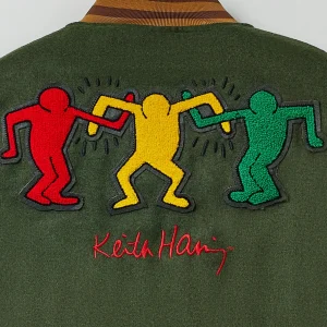Shop Keith Haring Holding Hands Varsity Jacket Varsity Jackets