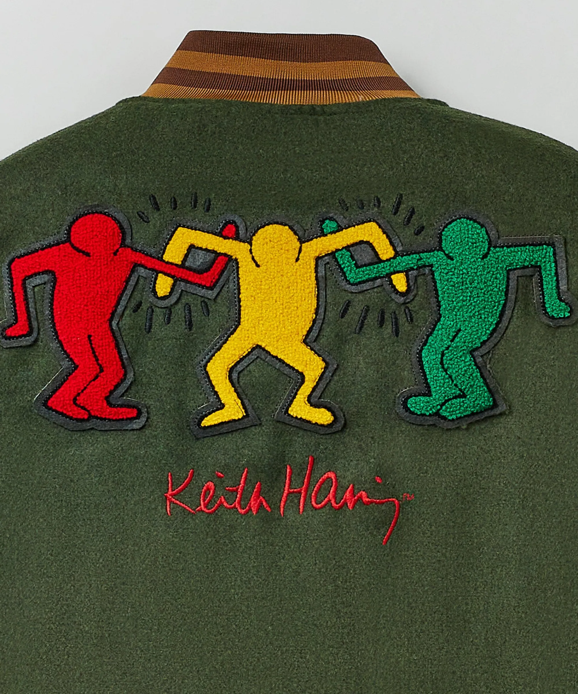 keith_haring_holding_hands_varsity_jacket_6.webp Shop Keith Haring Holding Hands Varsity Jacket Varsity Jackets