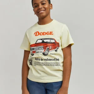 Online Kids Dodge Boys Short Sleeve Tee - Khaki Graphic Tees