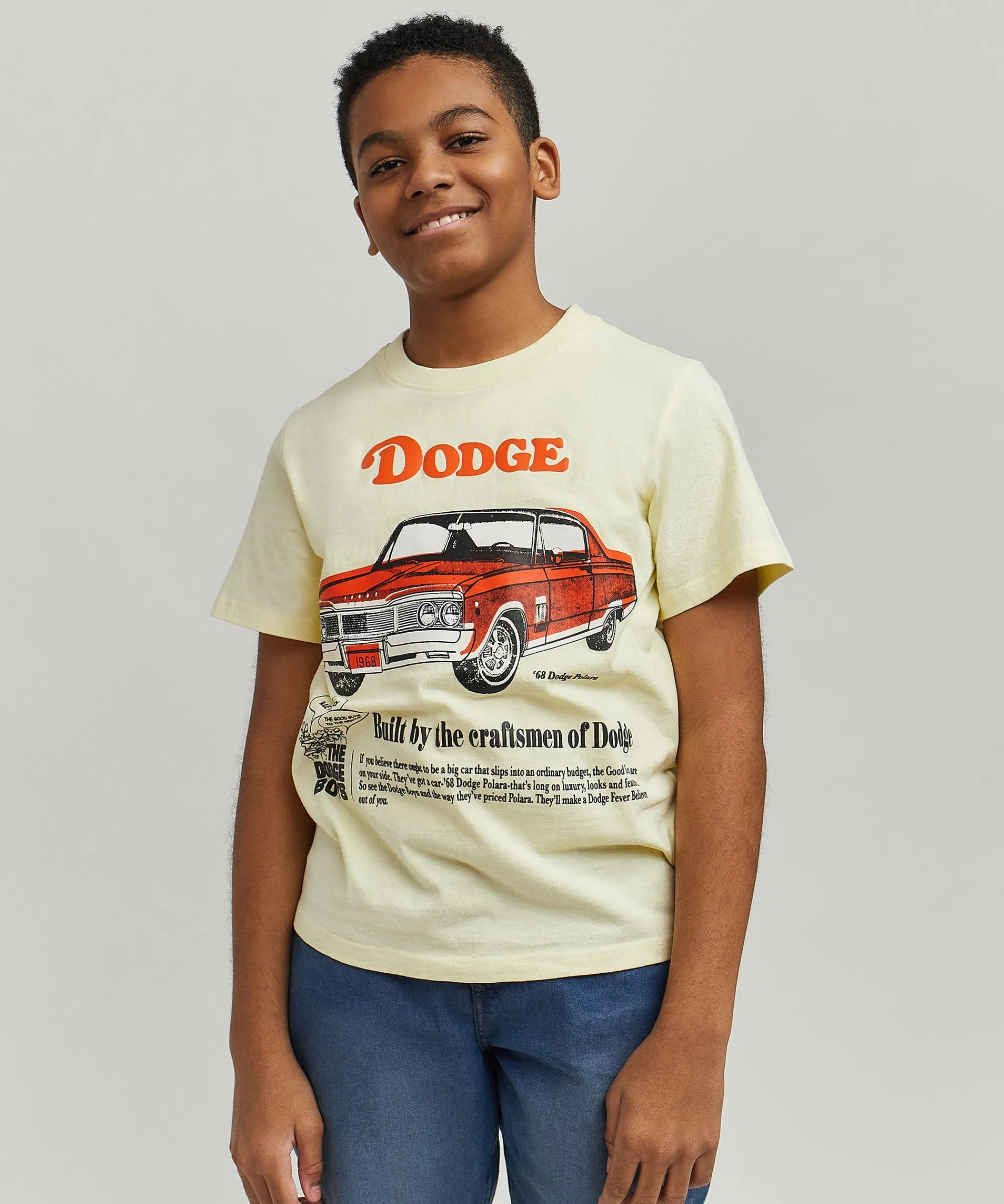 kids_dodge_boys_short_sleeve_tee__khaki_0.webp Online Kids Dodge Boys Short Sleeve Tee - Khaki Graphic Tees