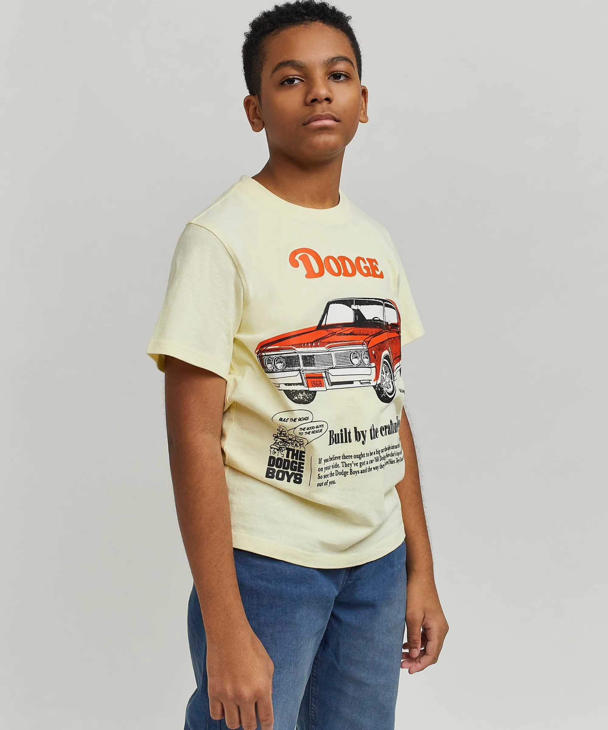 kids_dodge_boys_short_sleeve_tee__khaki_3.webp Online Kids Dodge Boys Short Sleeve Tee - Khaki Graphic Tees