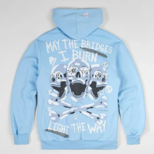 Discount Light The Way Back Print Hoodie - Light Blue Hoodies | Hoodies